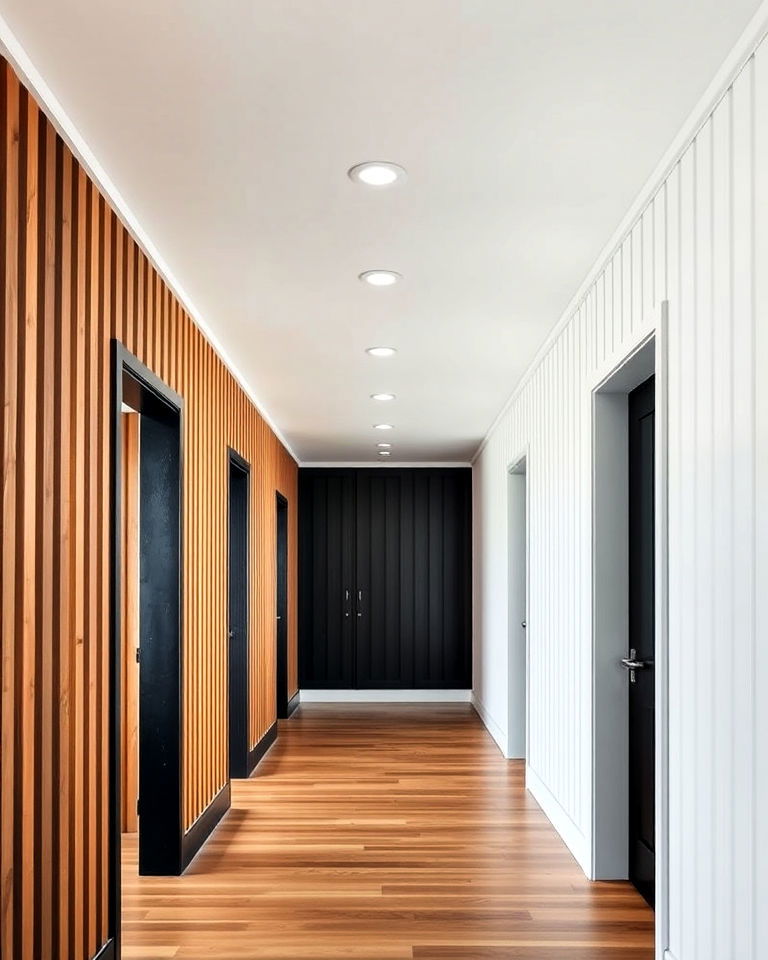 modern floor to ceiling slat wall
