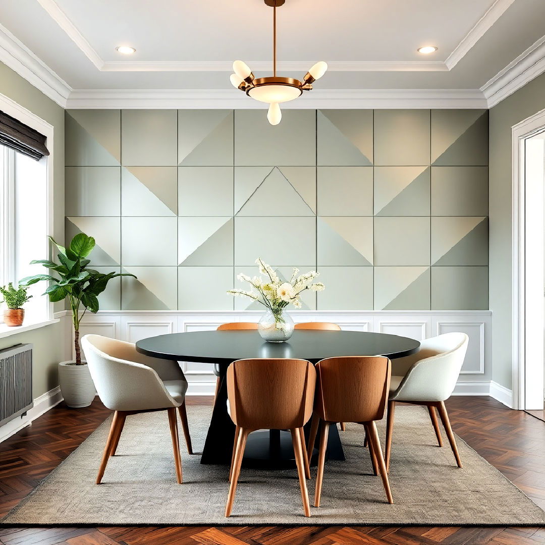 modern geometric panels for dining room