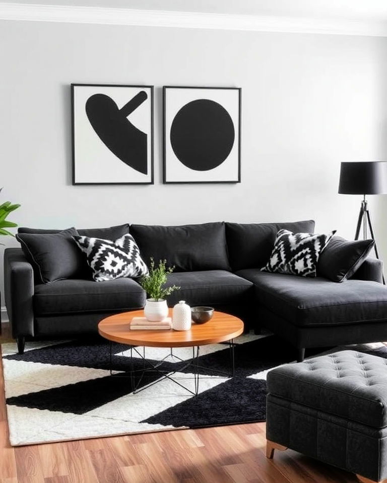 modern geometric patterns living room