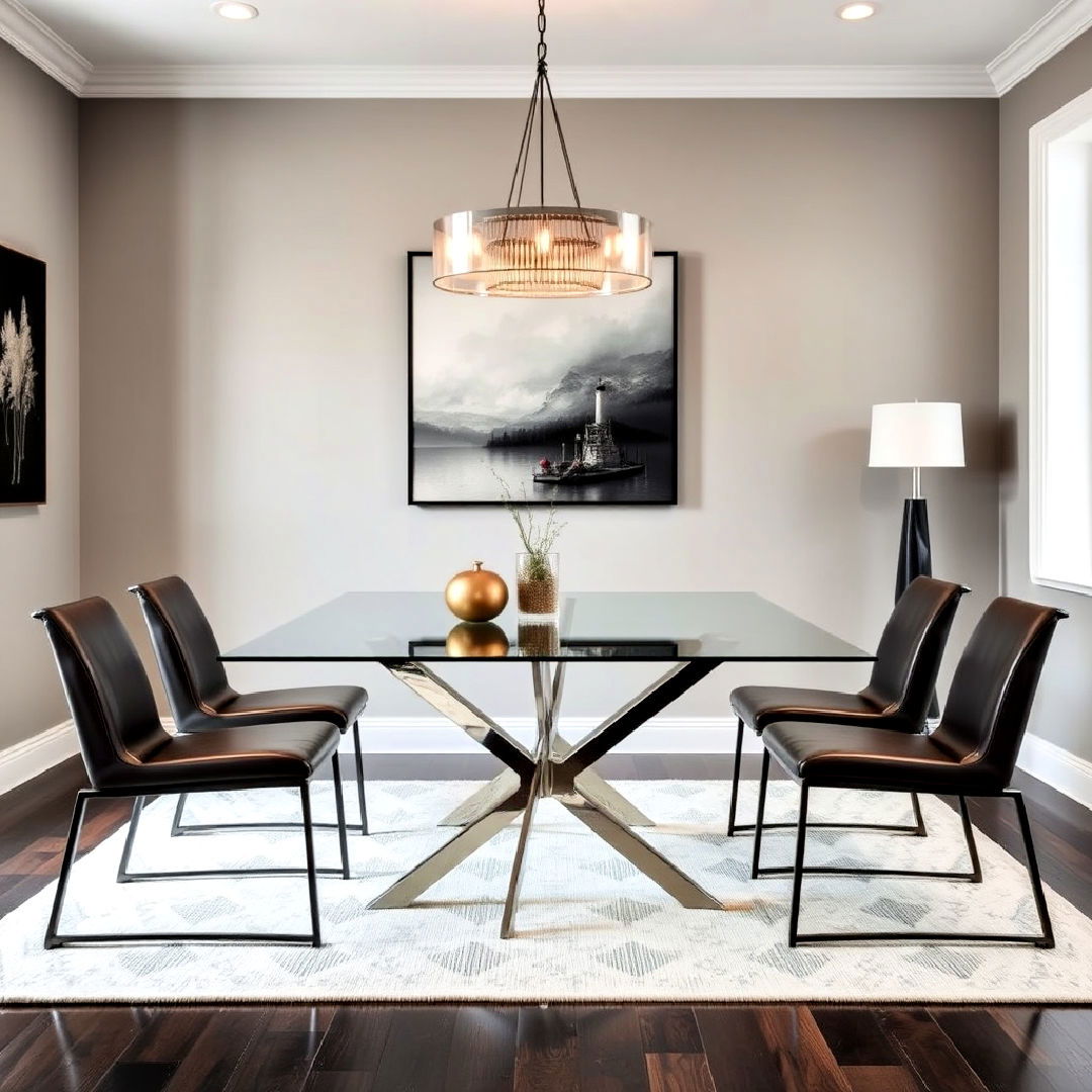 modern glass dining room table