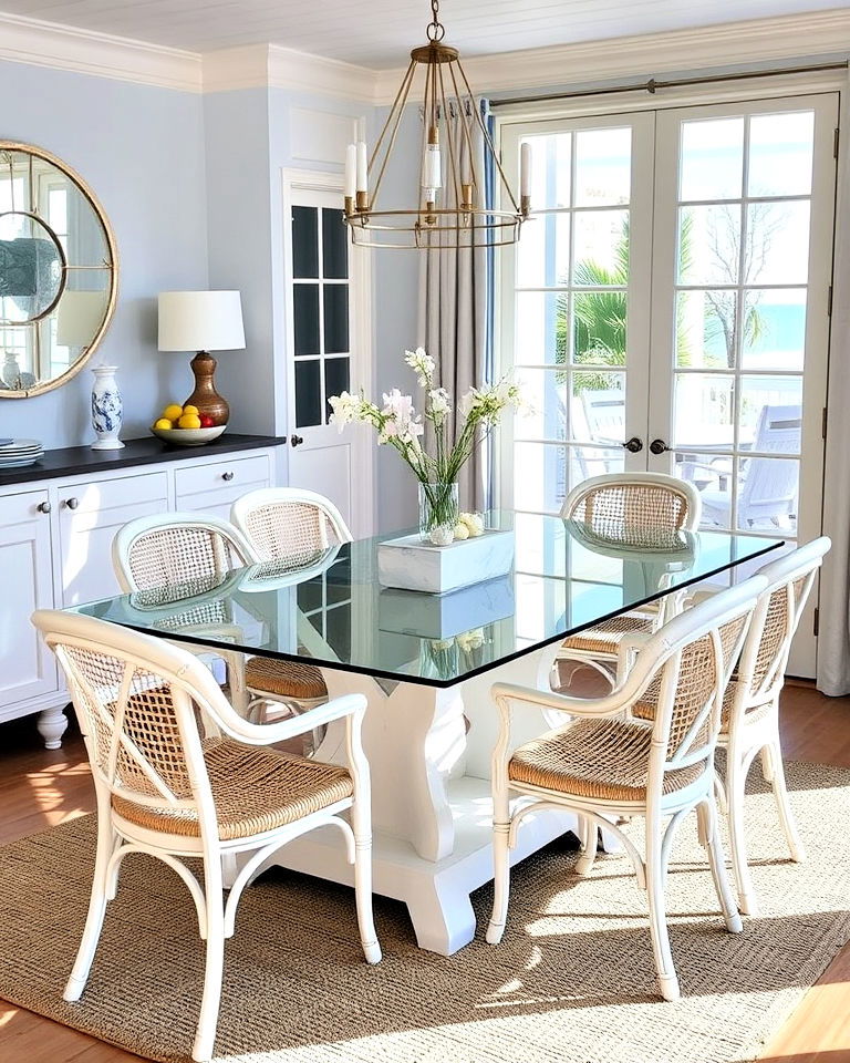 modern glass tabletop for dining room