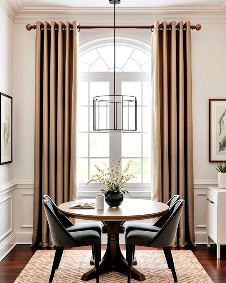 modern grommet curtains for dining room