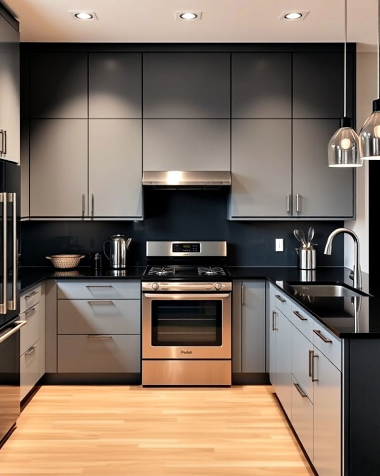 modern kitchen with flat panel cabinets