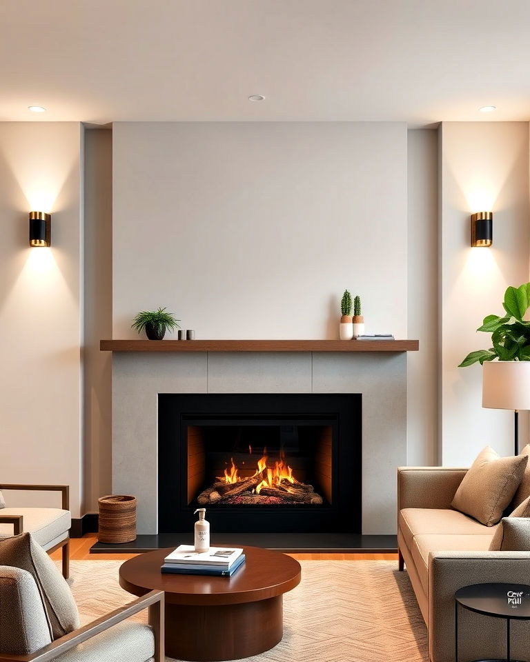 modern led sconces for fireplace