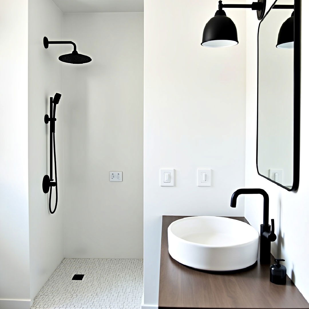 modern matte black fixtures