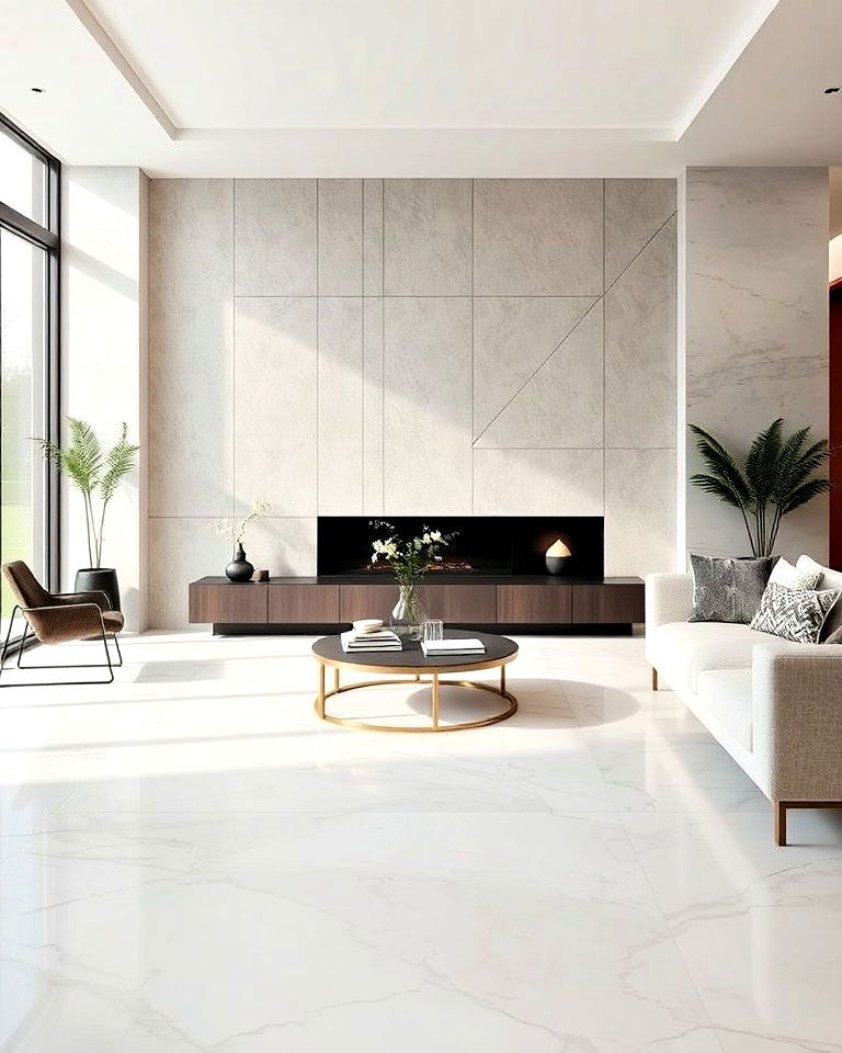 modern matte marble floors for living room