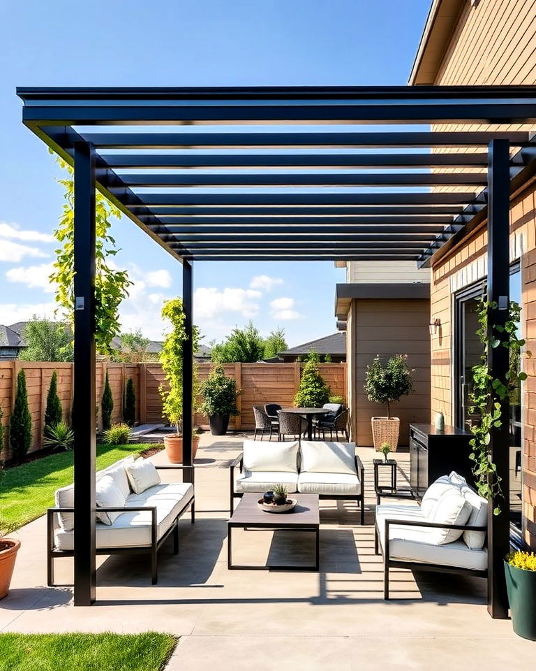 modern metal pergola for patio