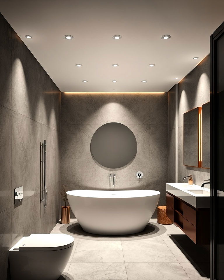 modern recessed lighting bathroom