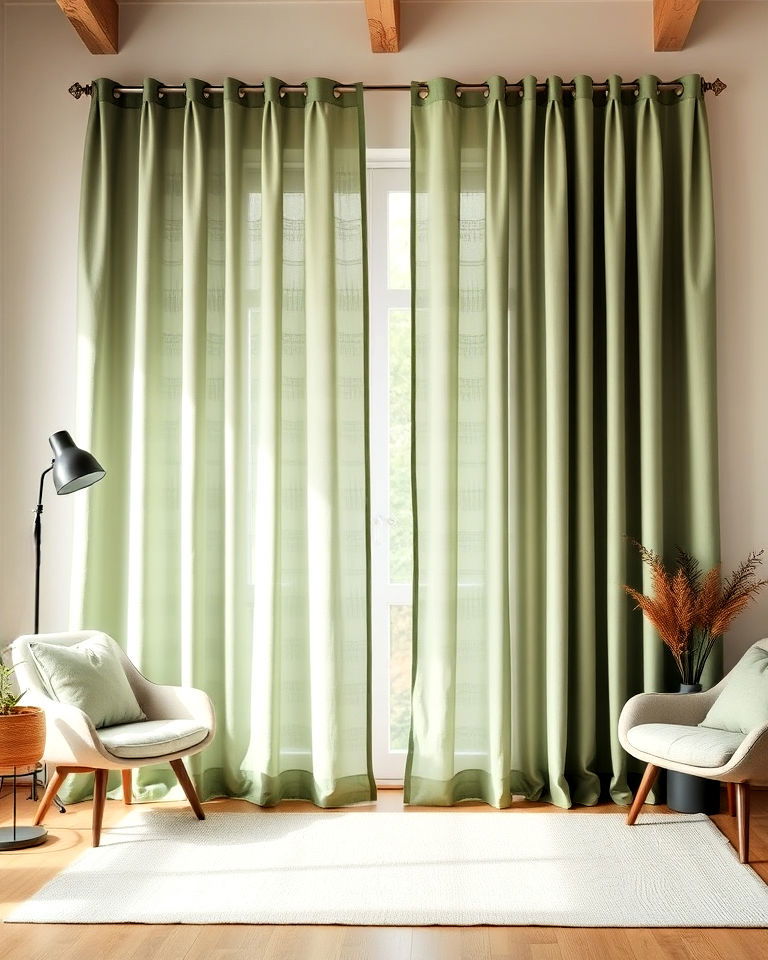 modern sage green curtains