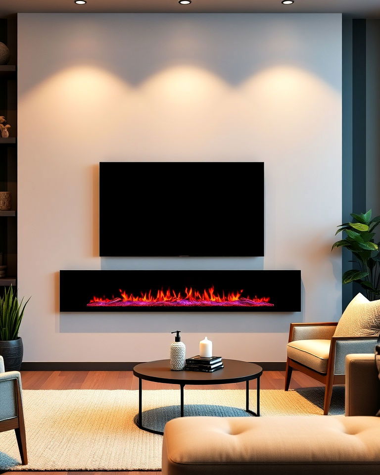 modern wall mounted electric fireplace