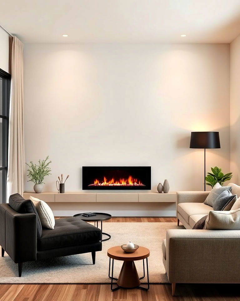 modern wall mounted gas fireplace