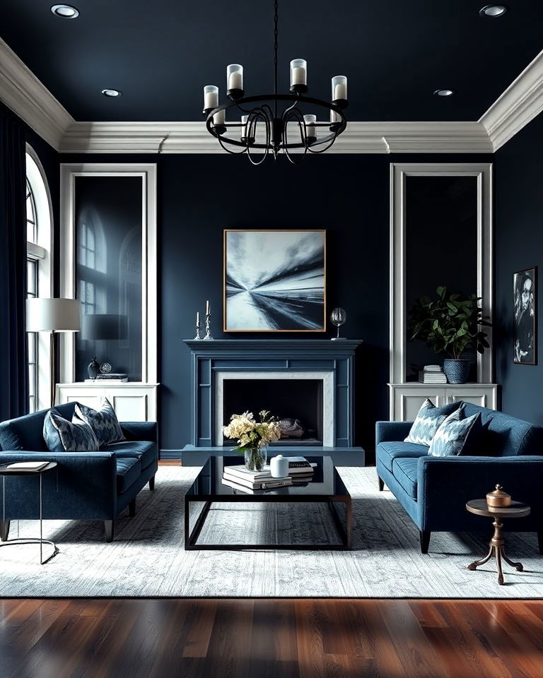 monochromatic look bold navy blue