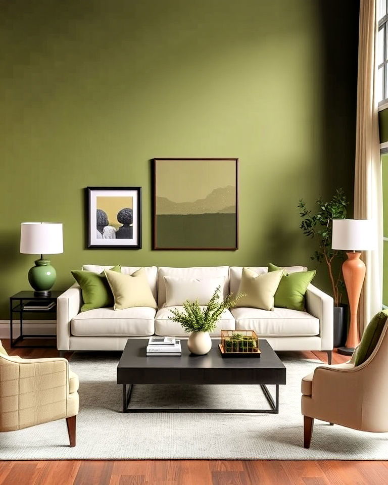 monochromatic olive green palette