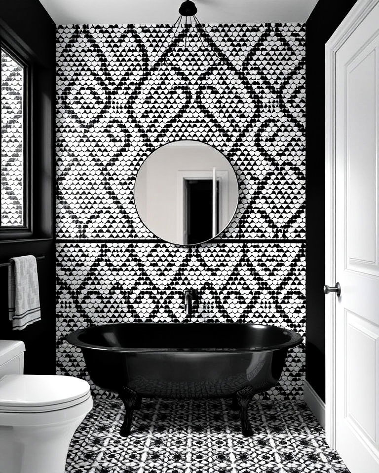 monochrome mosaic tiles for bathroom