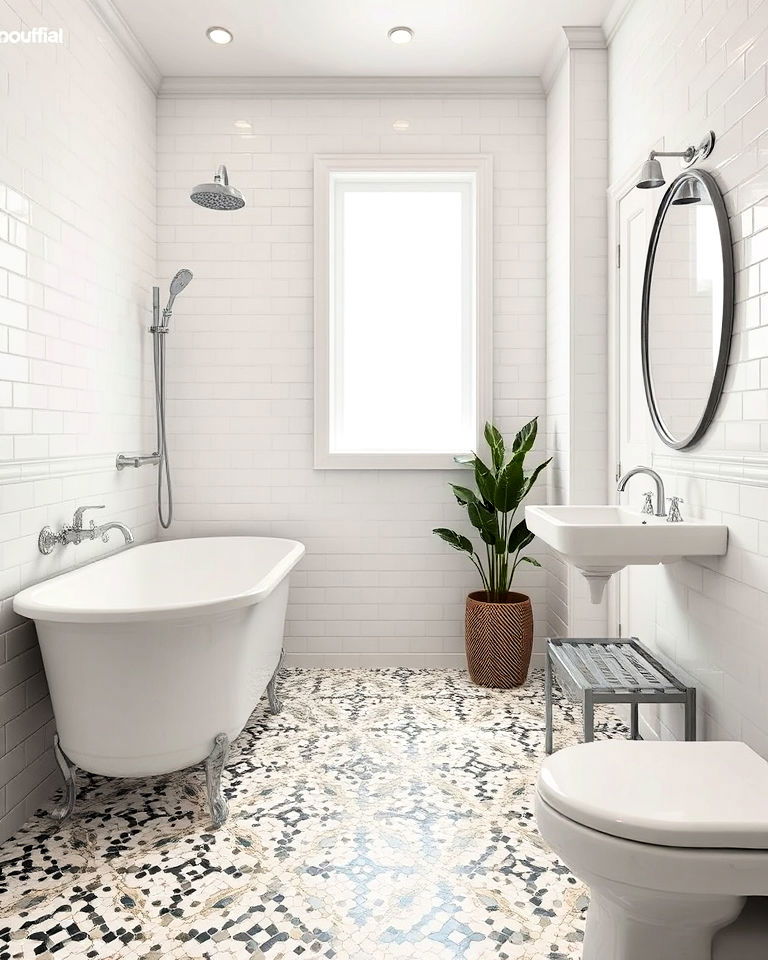 mosaic tile bathroom flooring