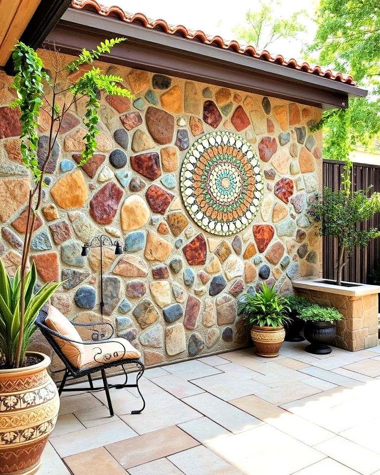 mosaic tile wall art for patio
