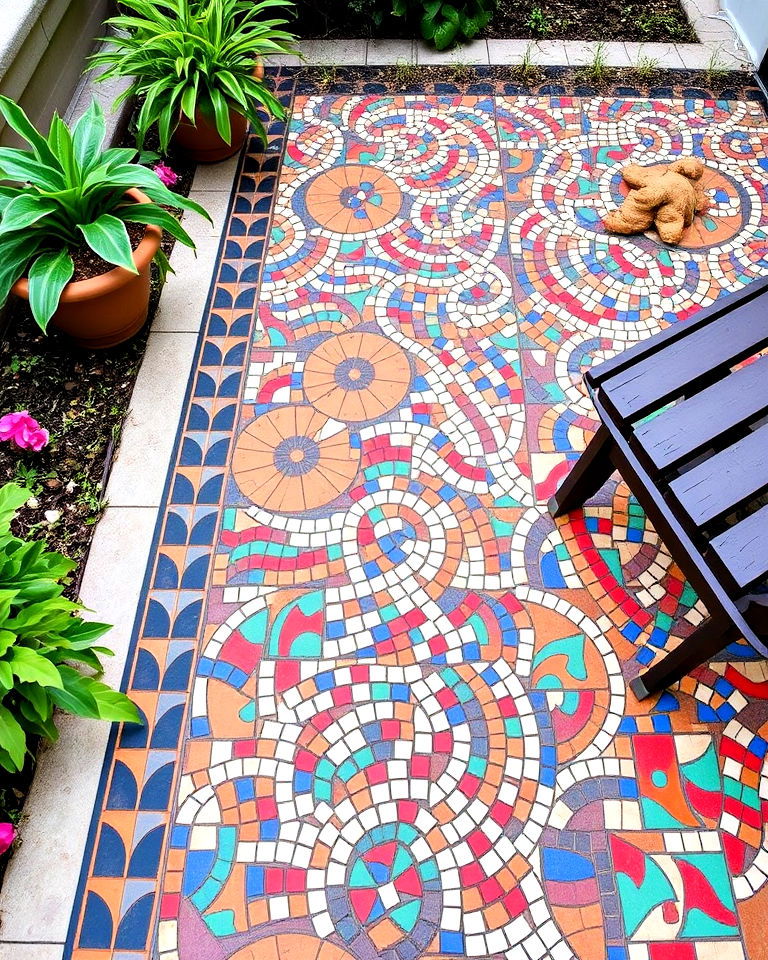 mosaic tiles floor for patio