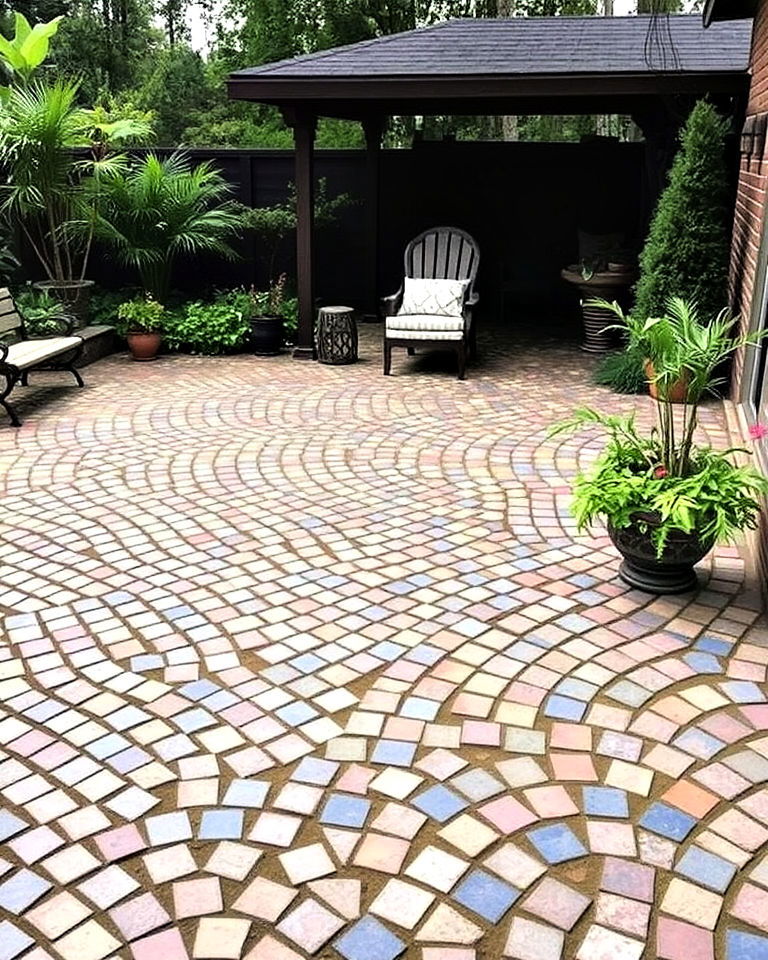 multi patterned cobblestone layout