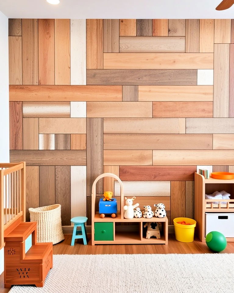 multicolor barnwood accent wall