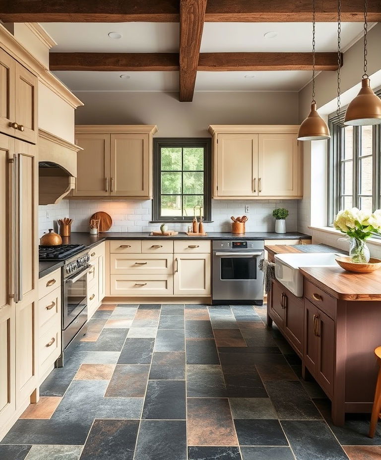 multicolored slate tiles floor kitchen multicolored slate tiles floor kitchen