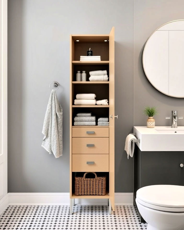 narrow tallboy cabinet
