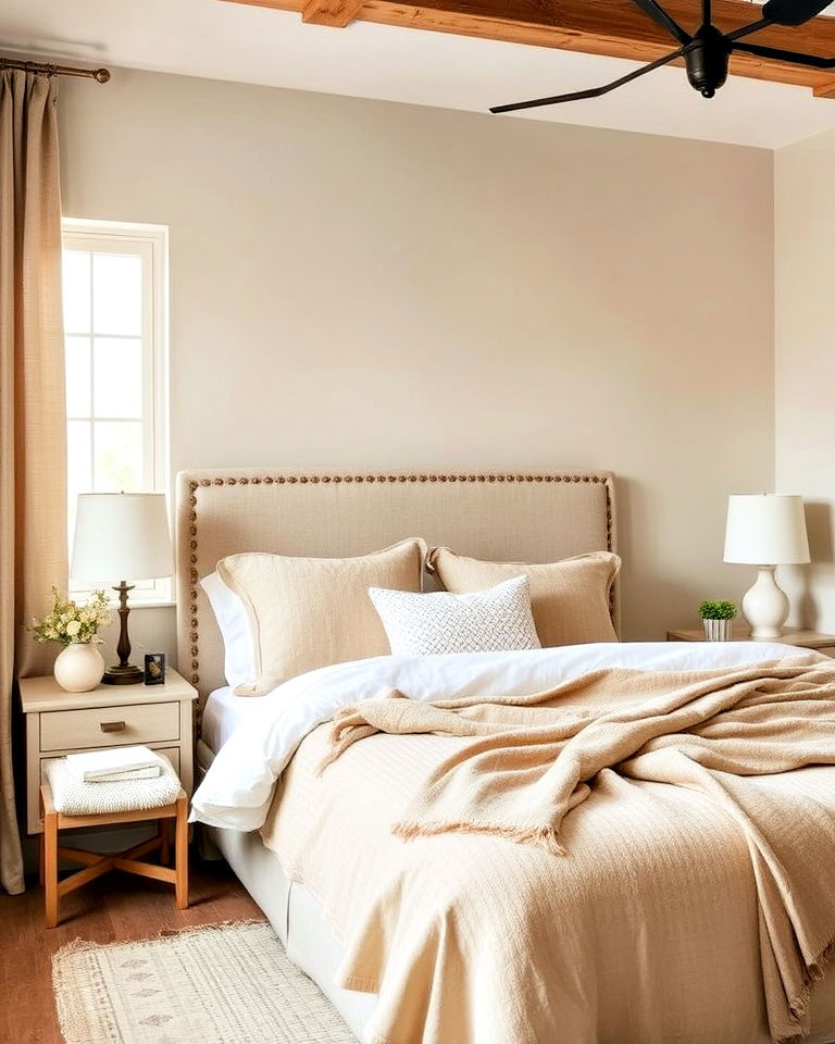 natural beige tones bedroom