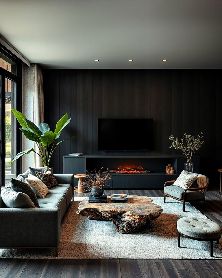 natural elements moody living room