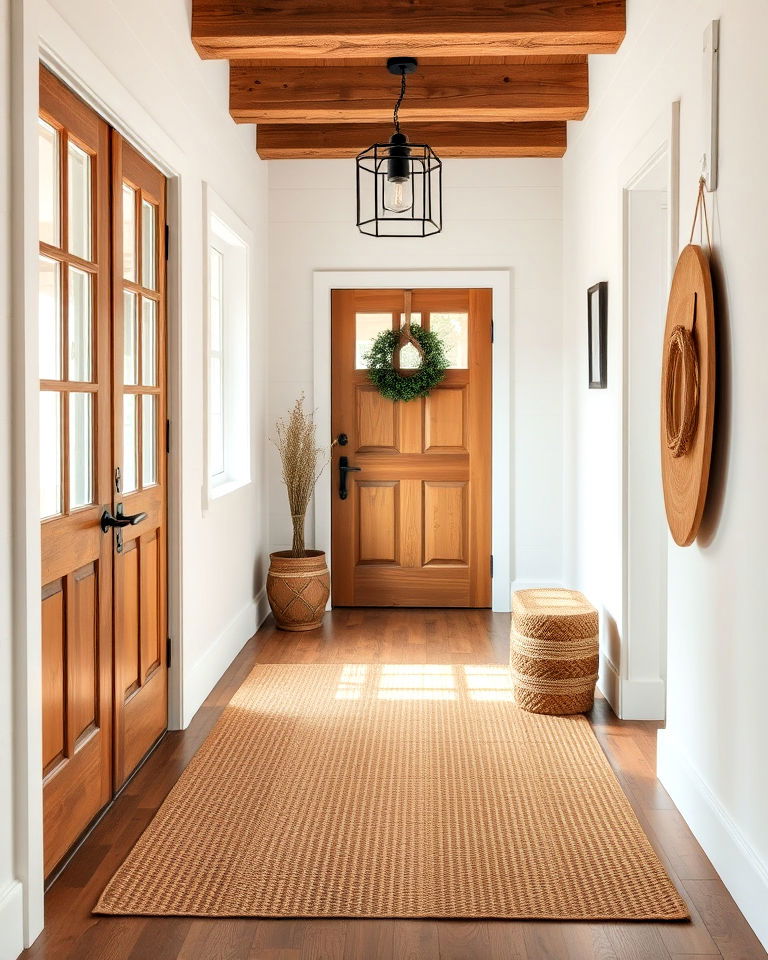 natural fiber entryway rug for texture