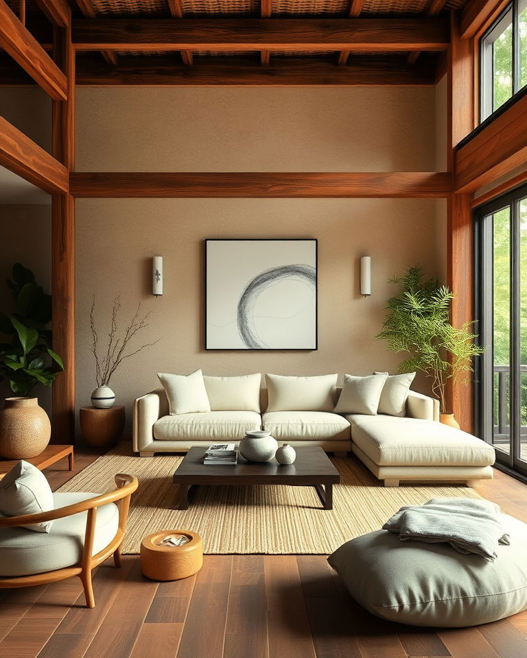 natural materials zen living room