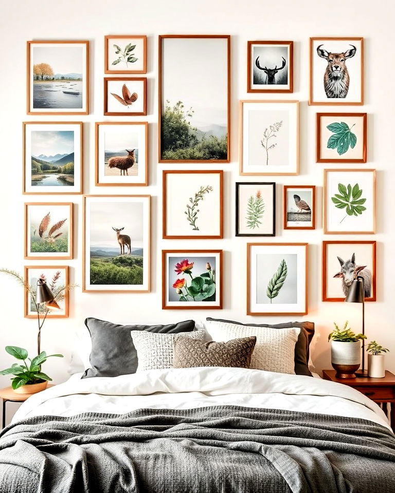 nature inspired display for gallery wall