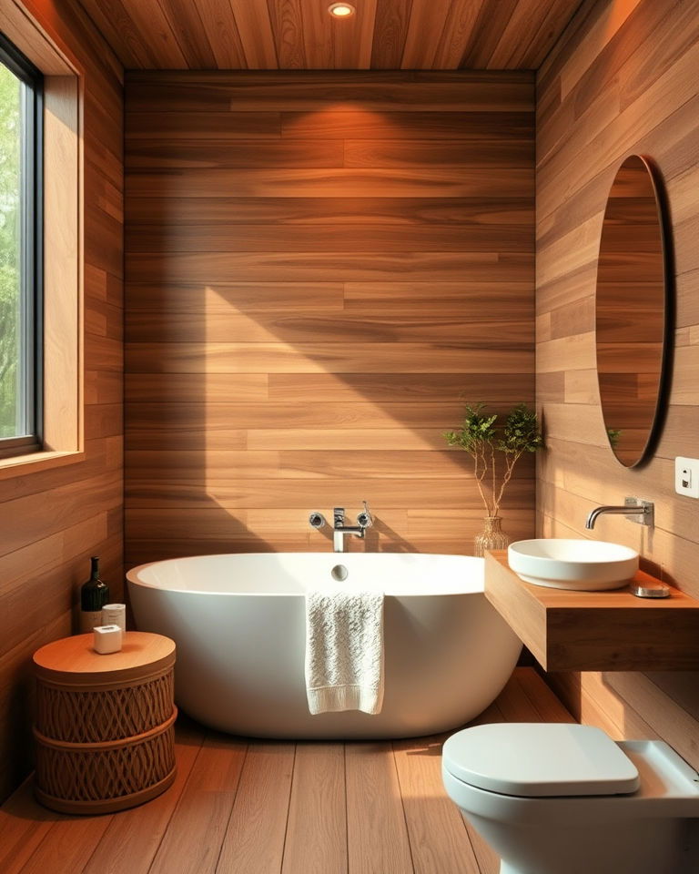 nature inspired elements aesthetic bathroom