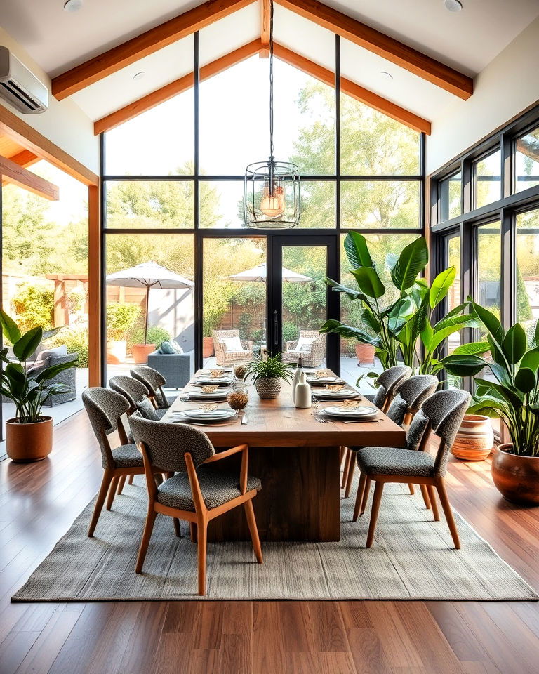 nature inspired modern dining room
