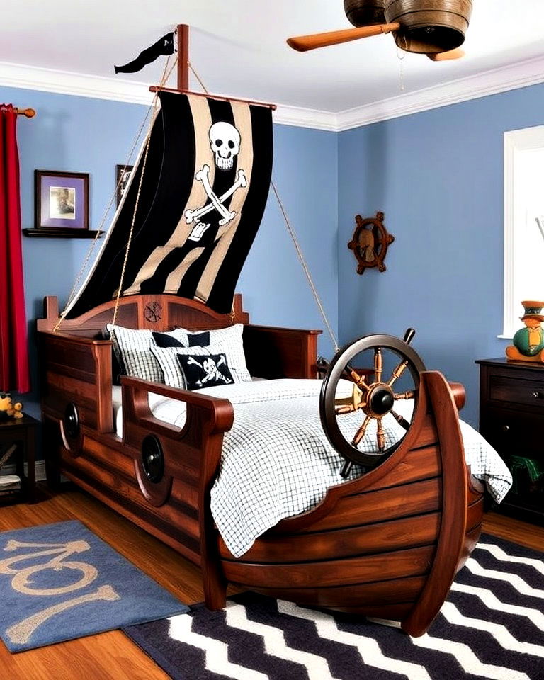 nautical inspired pirate ship bed