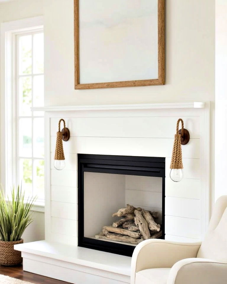 nautical rope fireplace sconces