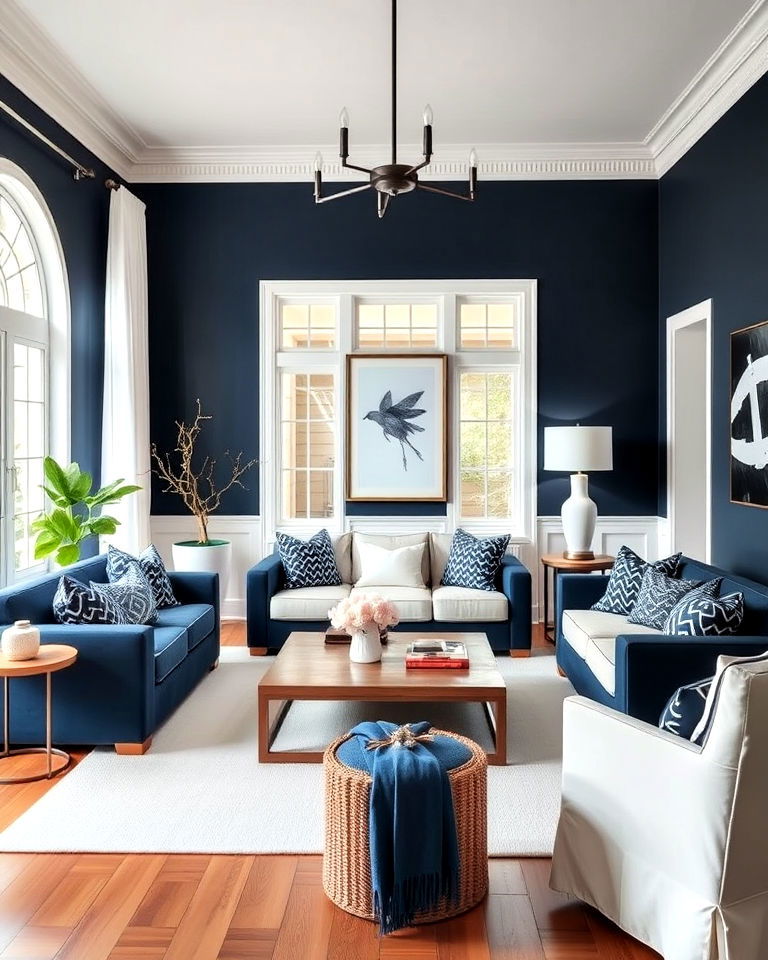 navy and white combination