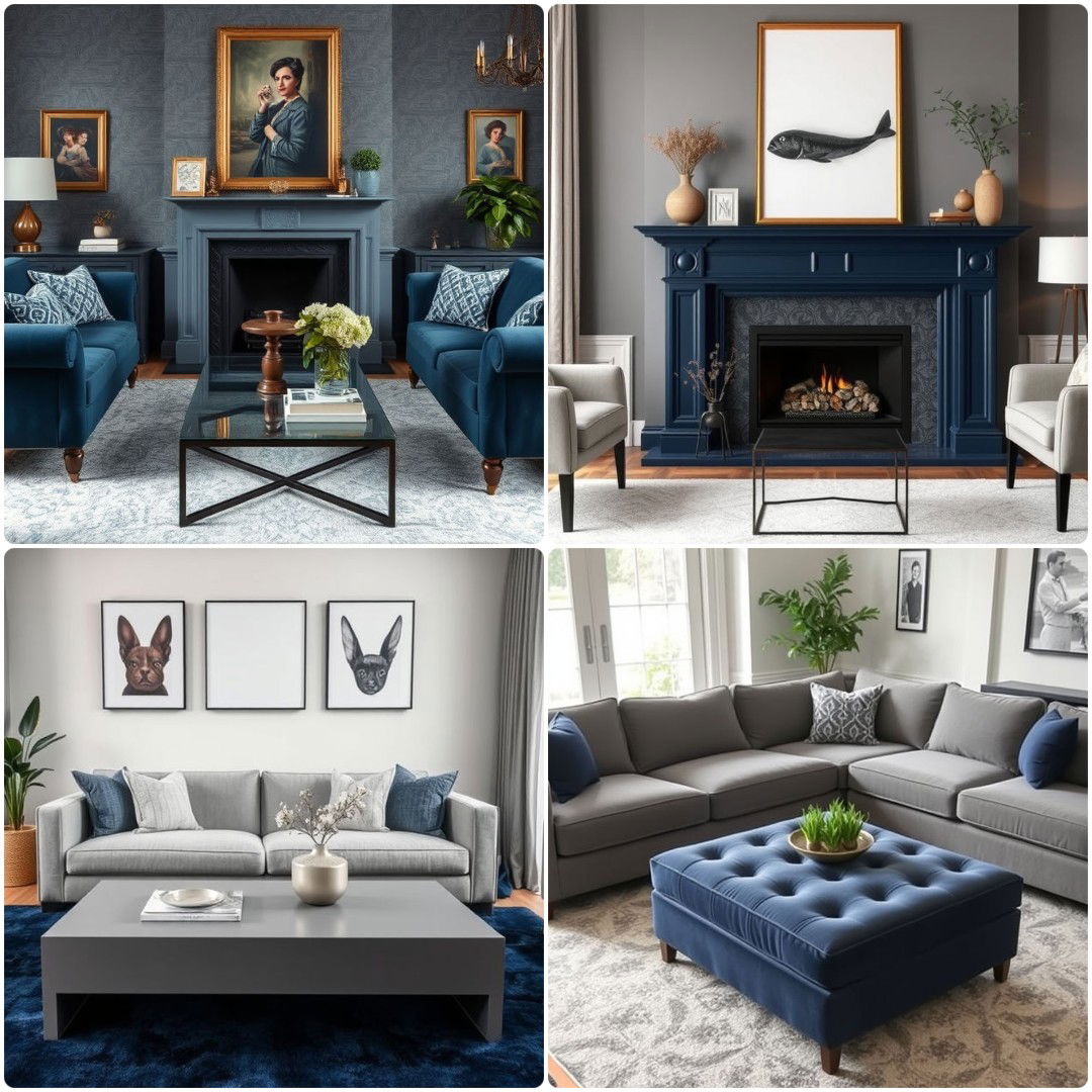 20 Navy Blue and Grey Living Room Ideas for A Cozy Atmosphere