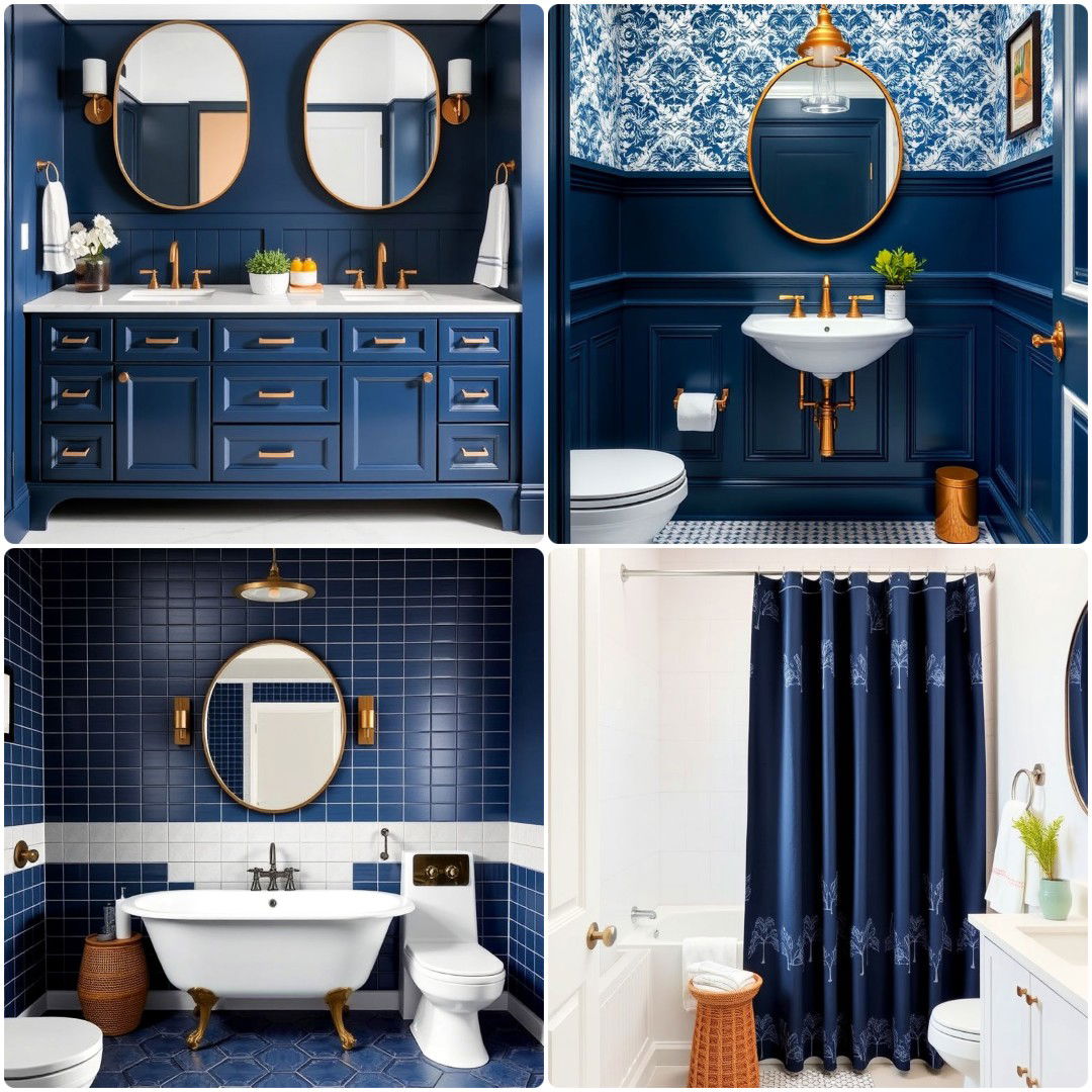 25 Navy Blue Bathroom Ideas You Can Consider