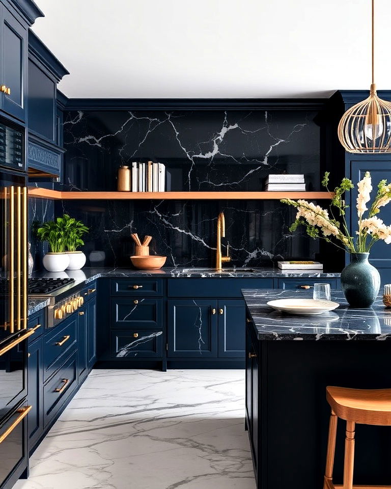 navy blue marble countertops