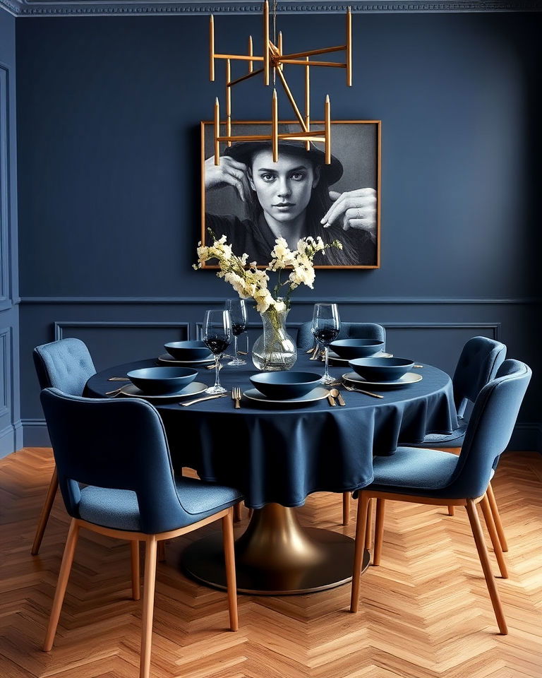 navy blue tableware to enhance your dining space