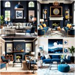 navy living room ideas