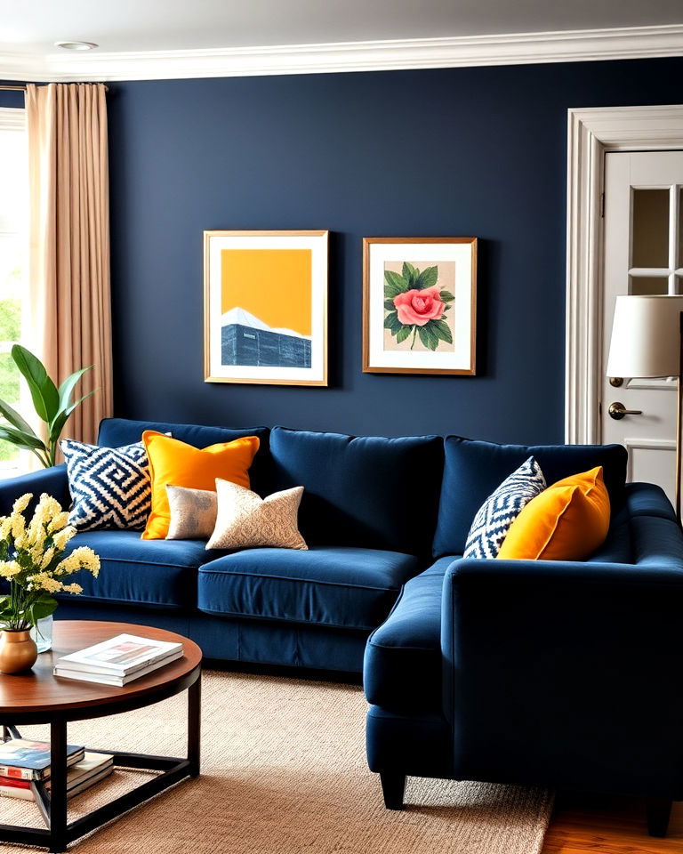 navy sofa