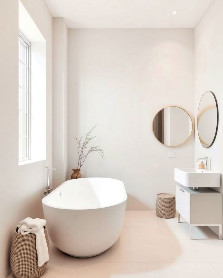 neutral color palette minimalist bathroom