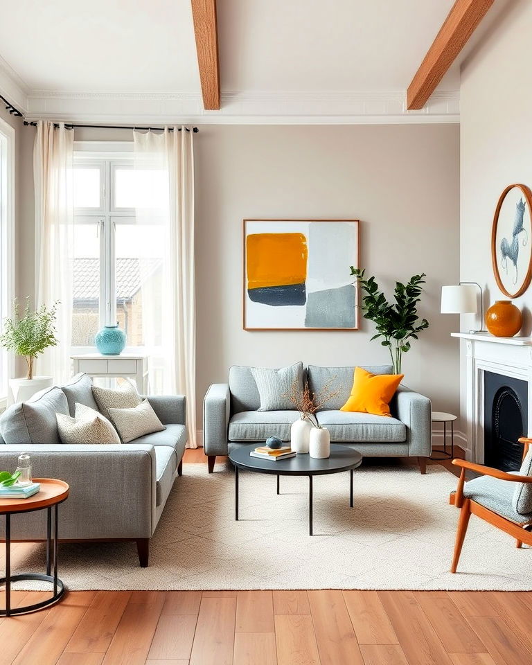 neutral color palette with pops of color
