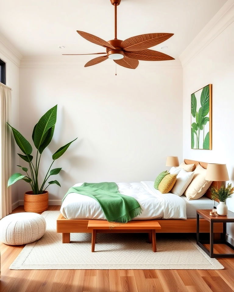 neutral color palette with tropical accents