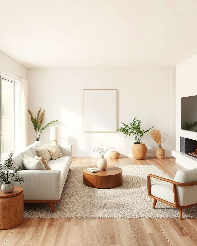 neutral color palette zen living room