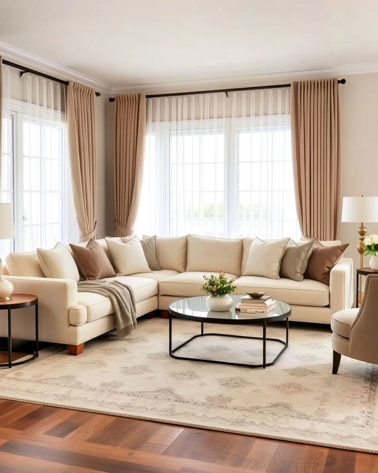 neutral tone accent for cream couch