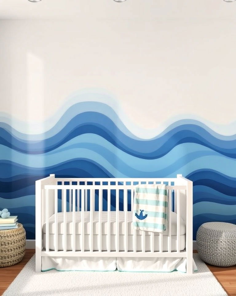 ocean wave accent wall