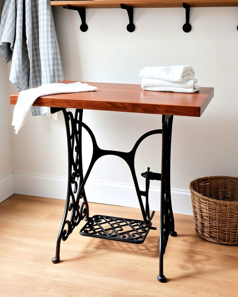 old sewing machine base table