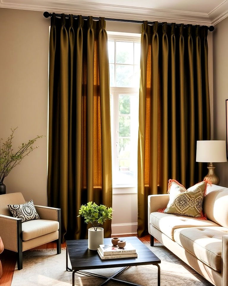 olive green curtains for living room