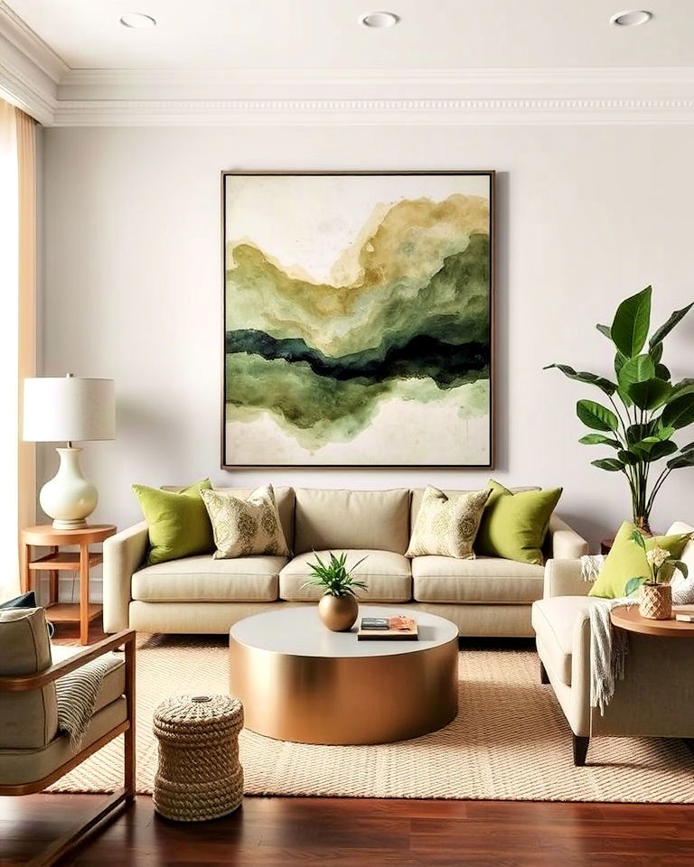 olive green statement art